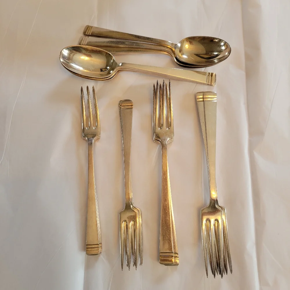 Mappin & Webb Silverplate Flatware Vintage (18ct) Lg & Sm Forks, Spoons 1930s?